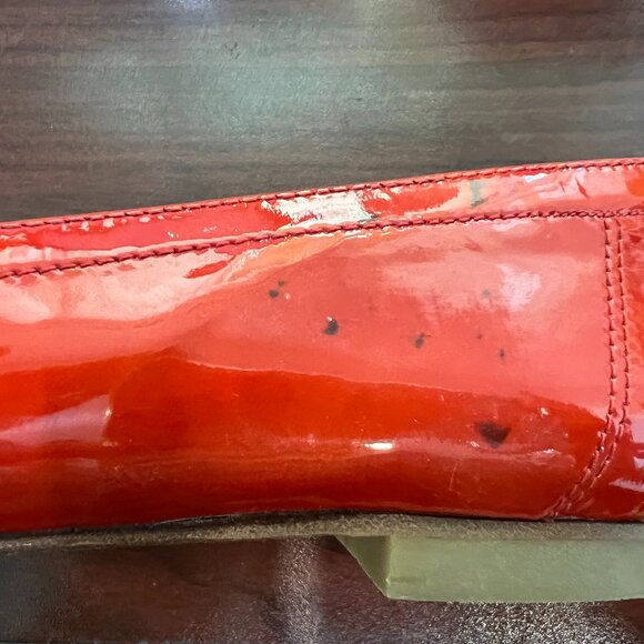 Paul Green Munchen Loafer Flats Red Patent Leather w/ Brown  Paul Green Munchen Loafer Flats Red Patent Leather w/ Brown Buckle Size US 7